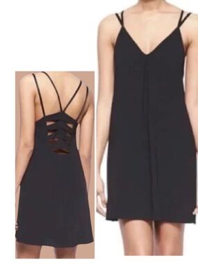 Black Strappy Back Slip Dress by Addie